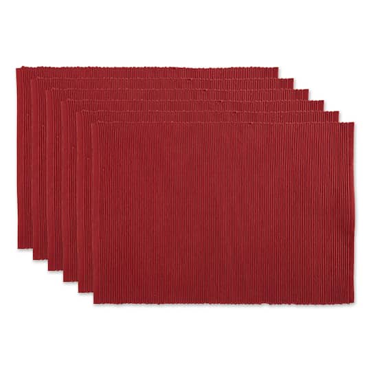 DII® Ribbed Cotton Placemats, 6ct.
